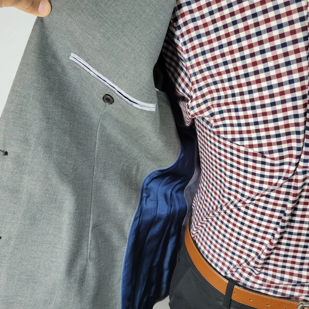 Banana Republic Men's Sport Coat Blazer Two Button Gray Cotton‎ Tailored Fit 44R